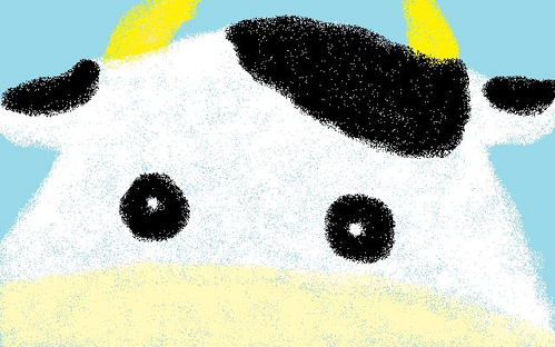 うしマスクの年賀状素材